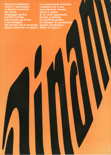 Franco Grignani, Ad for Alfieri & Lacroix, 1958