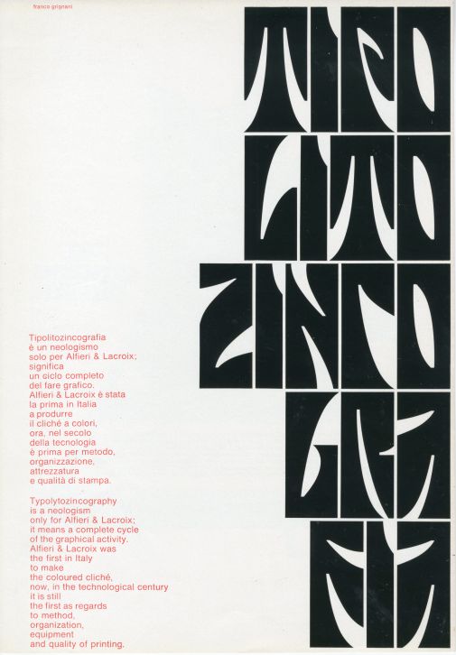 Franco Grignani, Ad for Alfieri & Lacroix, 1968