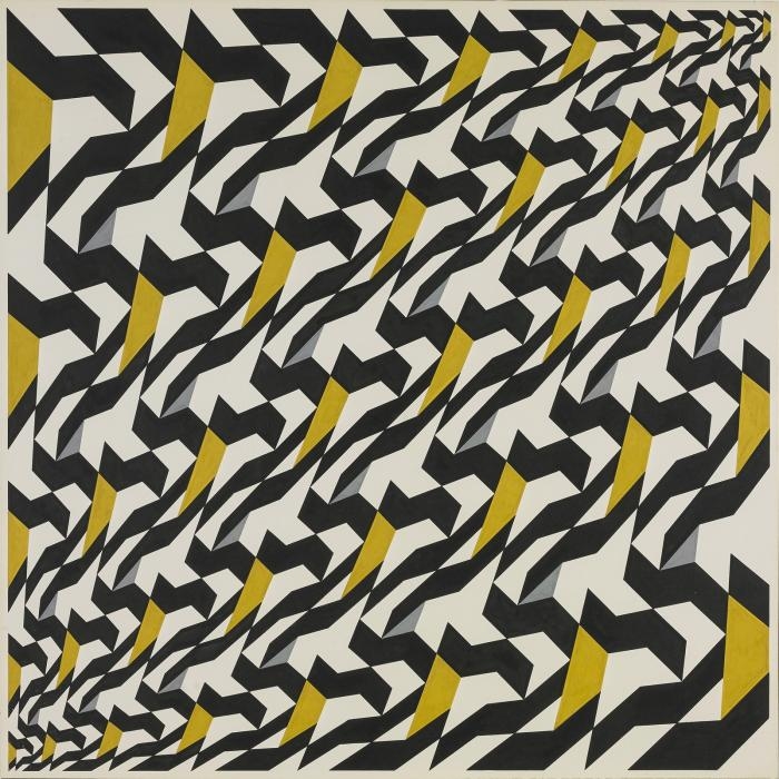 Franco Grignani, Iperbolica su tensione diagonale (su nove nuclei), 1989