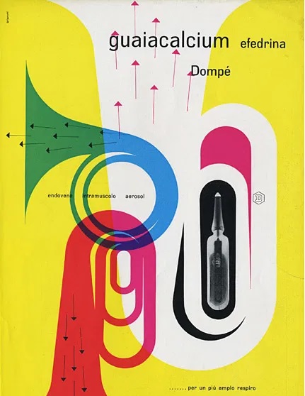 Franco Grignani, Ad for Dompé pharmaceutics, 1952