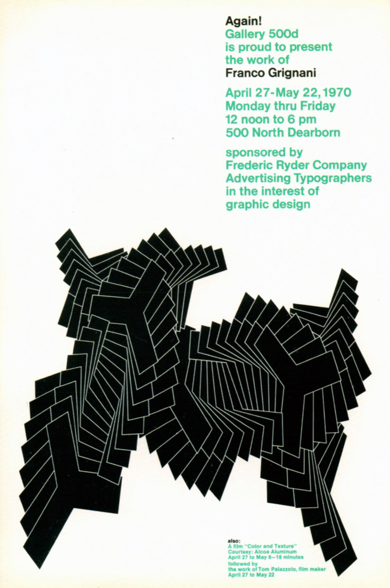 Franco Grignani, 500d Gallery, Chicago, 1970