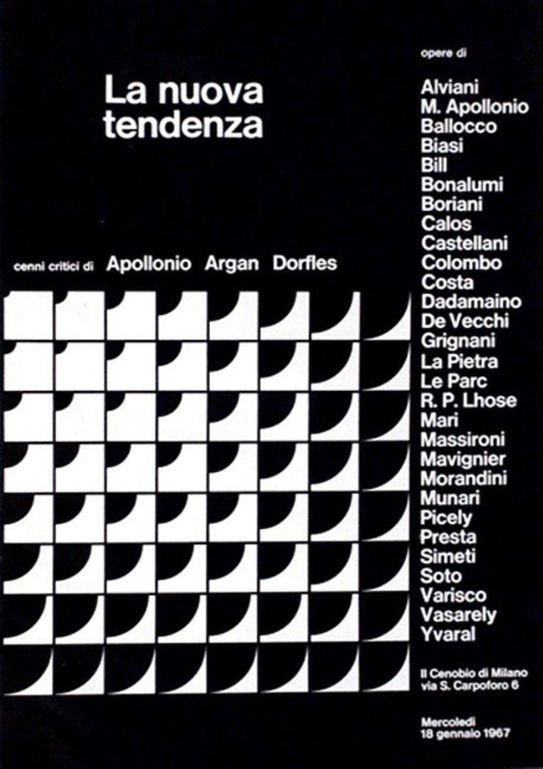 Franco Grignani, cover for La nuova tendenza, Galleria Il Cenobio, 1967