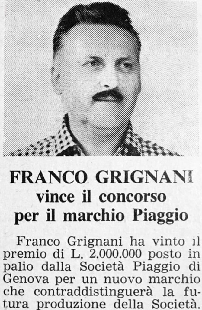 Franco Grignani, Piaggio logo contest, 1966