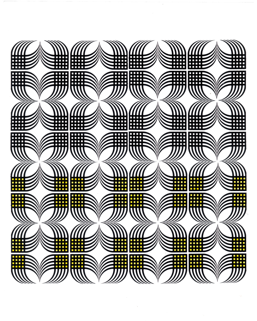 Franco Grignani, sketch for textile, 1970s