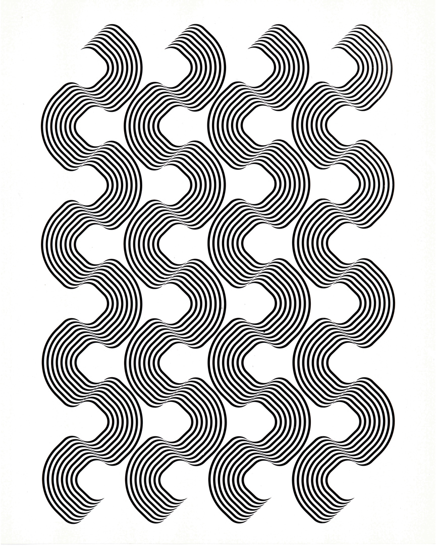 Franco Grignani, sketch for textile, 1970s