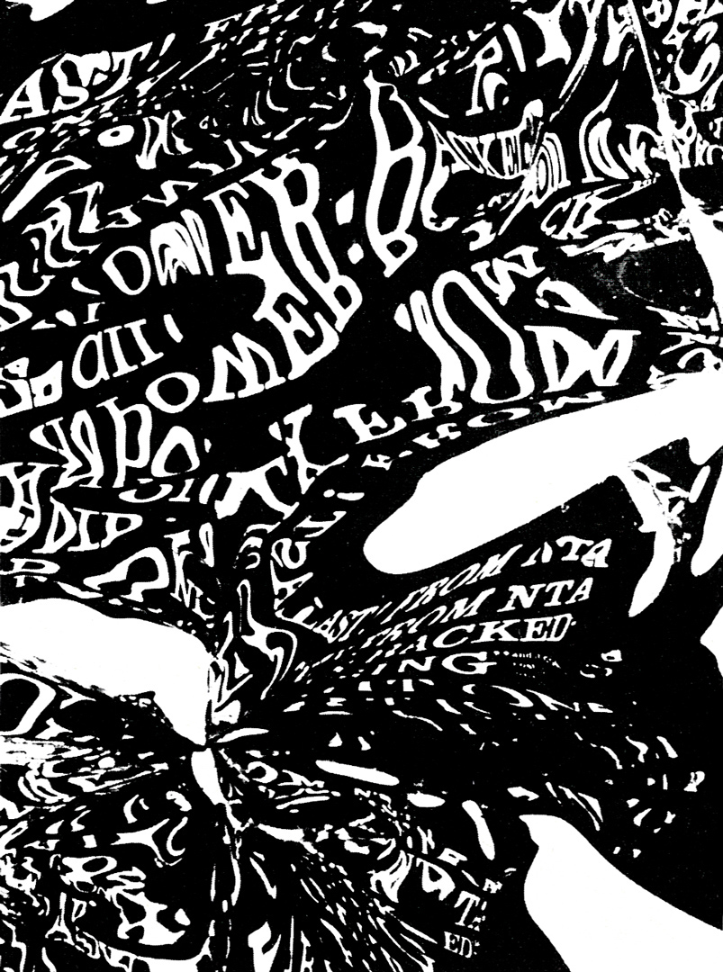 Franco Grignani, Lettering distorto e tensivo in un incrocio speculare, 1954