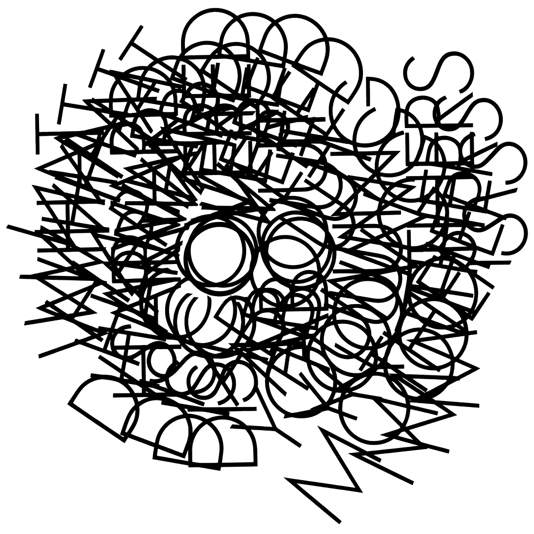 Franco Grignani, Densità e concentrazione induttiva nel lettering, 1955